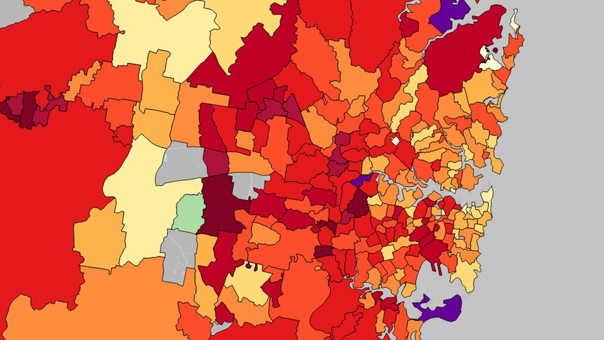 Mortgage stress - Sydney map
