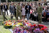 Hundreds of family, friends and comrades attended the service for the three fallen soldiers.