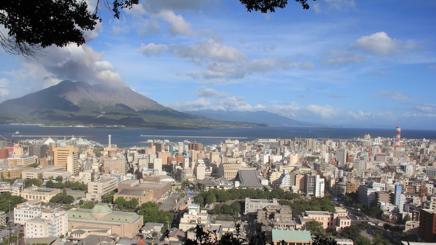 Smoke rises from the volcano Sakurajima in south-west Japan