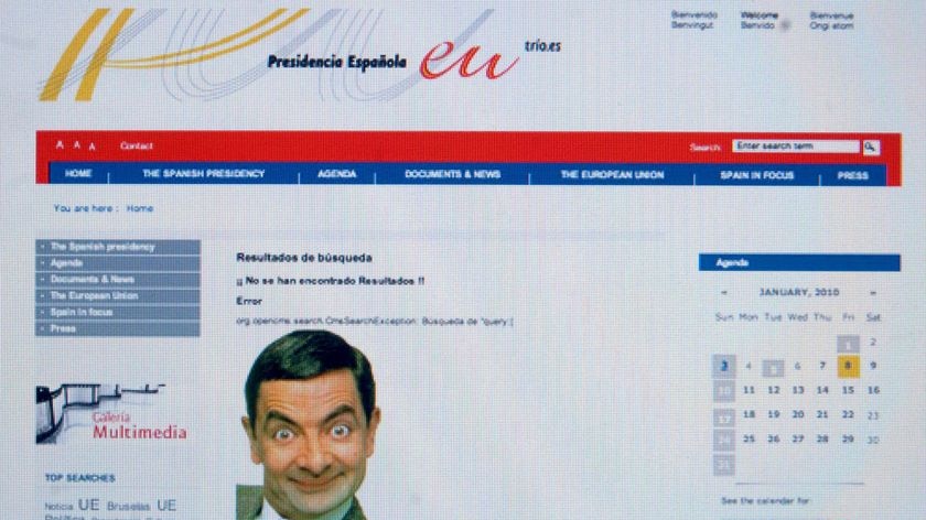 Mr Bean appears on Spain's official website for its presidency of the European Union