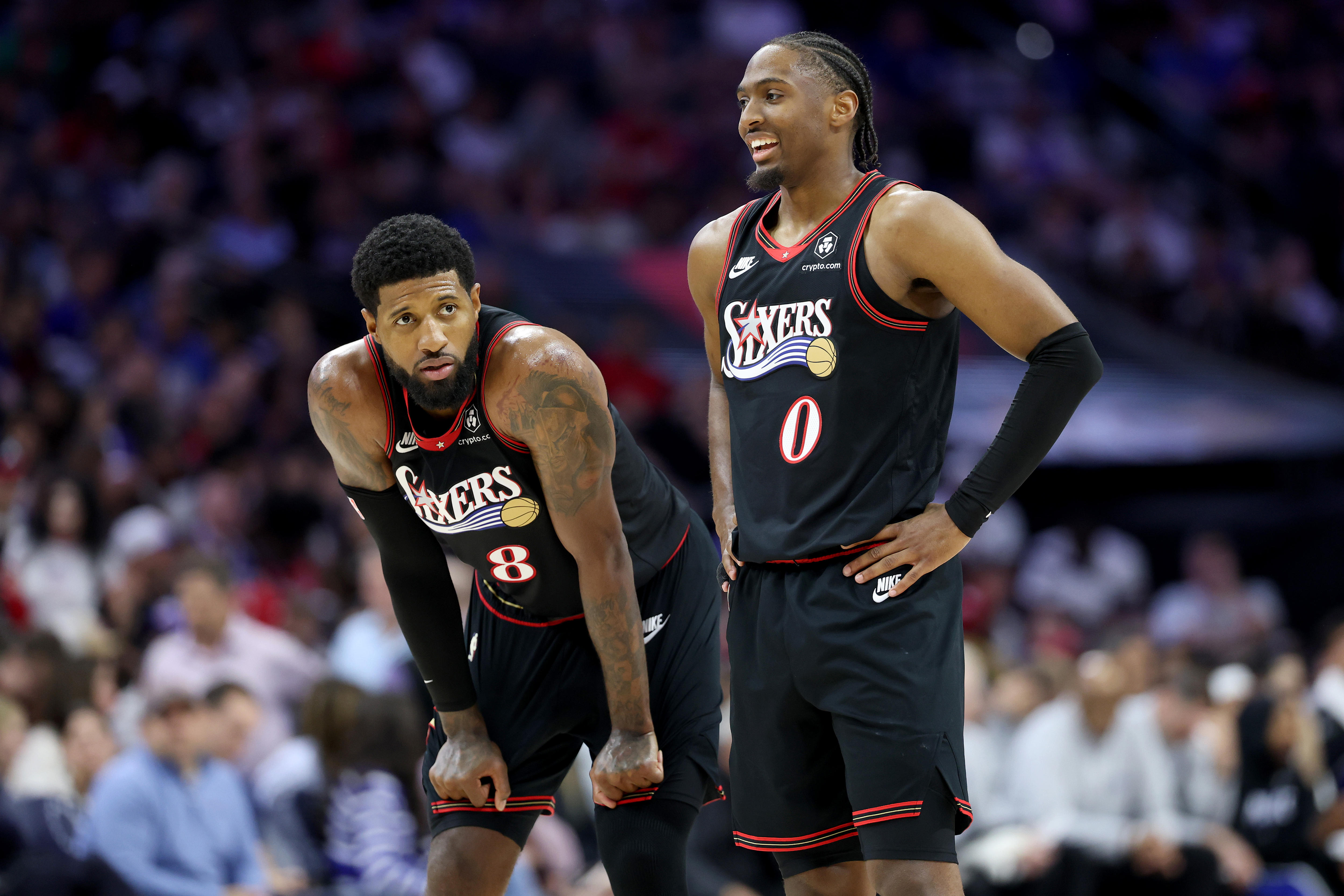 Paul George and Tyrese Maxey