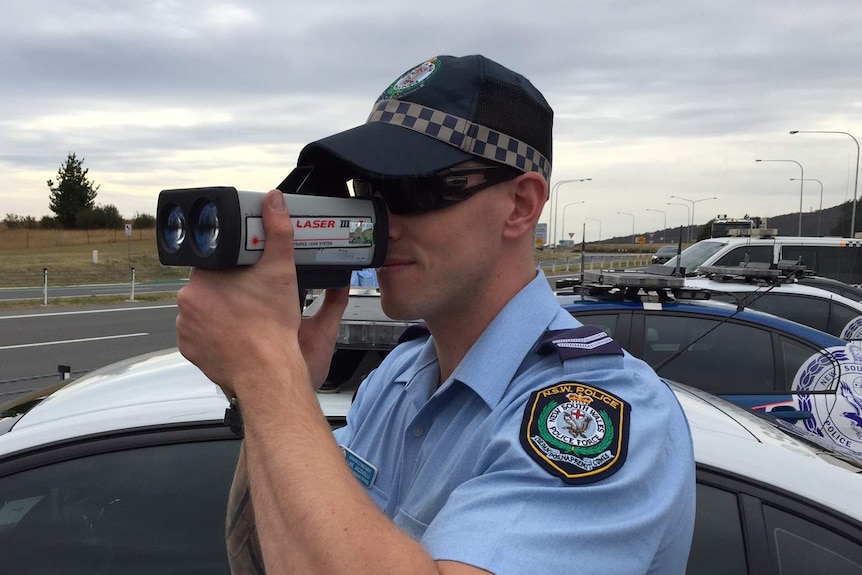 Police speed laser check