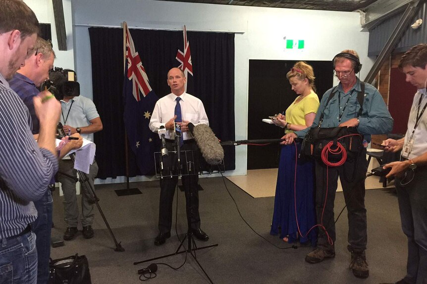 Mr Newman facing reporters in Brisbane on Australia Day