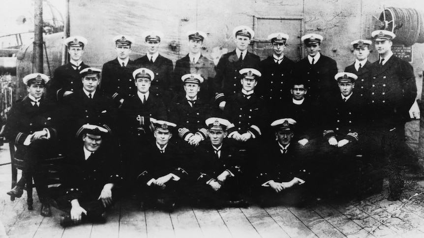 Portrait of group of navy officers