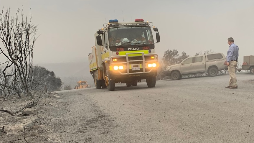 A CFS truck travelling on a dirt road