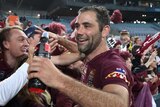 Cameron Smith celebrates Queensland's game one win