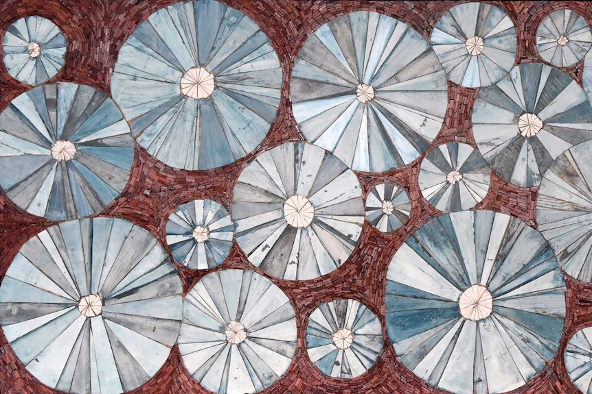 Painting of circles in mosaic-like design
