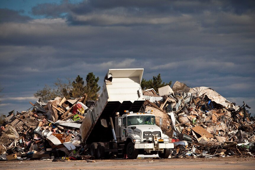 Household contents being dumped following Hurricane Sandy Midland Beach Staten Island 2012