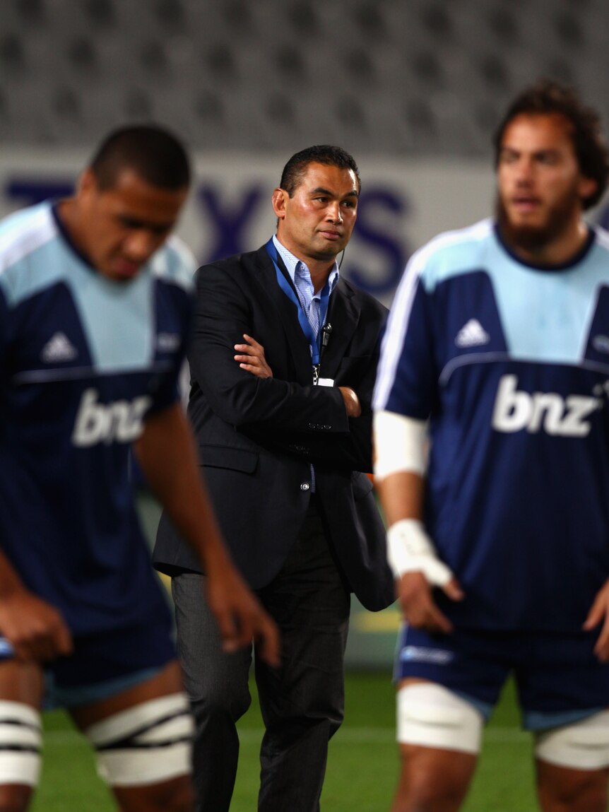 Lam's men to the slaughter ... Blues coach Pat Lam looks on during his side's 29-23 loss.