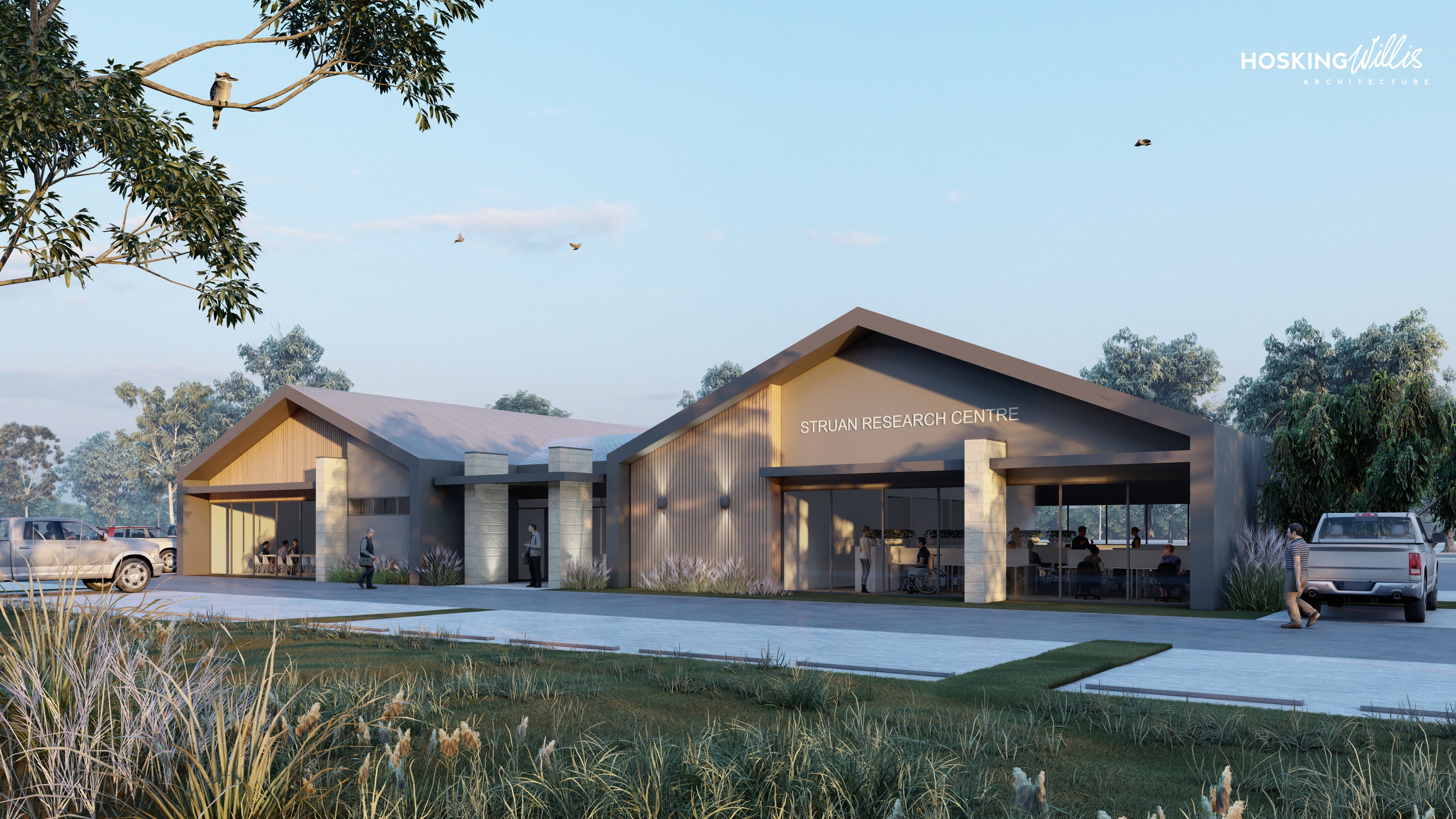 Impressão artística de um edifício.