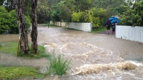 Flooding on Rifle Street in Pomona.