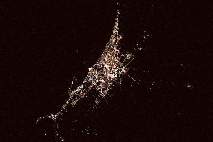 City lights seen from space