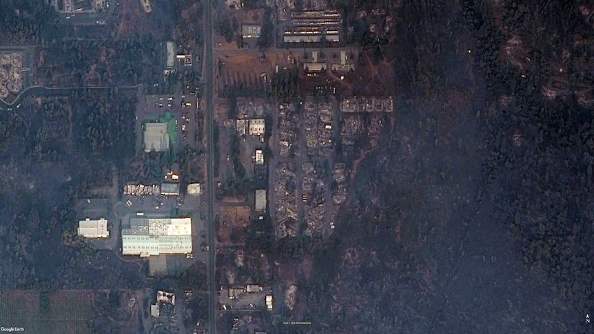 Very little remains of the mobile homes.