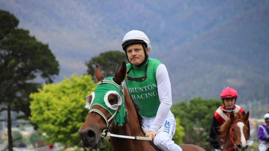 Jason Maskiell riding The Sword at Elwick race track, Tasmania November 2018.