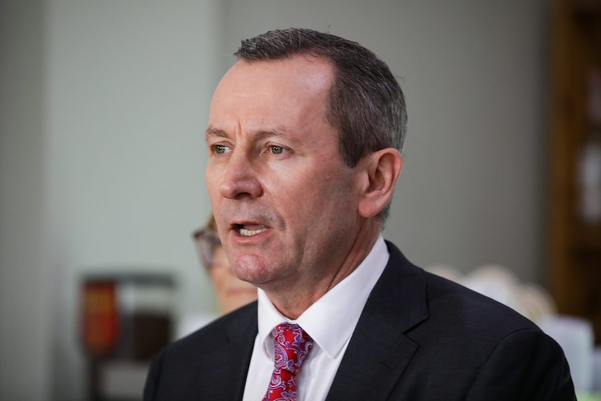 Headshot of WA Premier Mark McGowan speaking