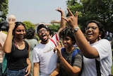 People celebrating in India after court decision on gay rights