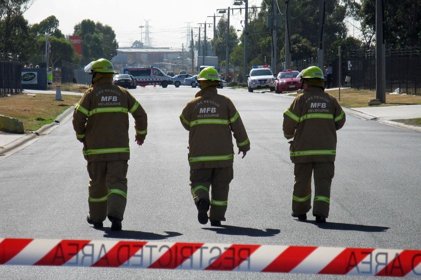 Firefighters sealed off the area around the leak.