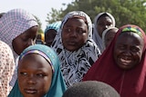 Mothers and relatives of kidnapped schoolgirls in the Borno State of Nigeria