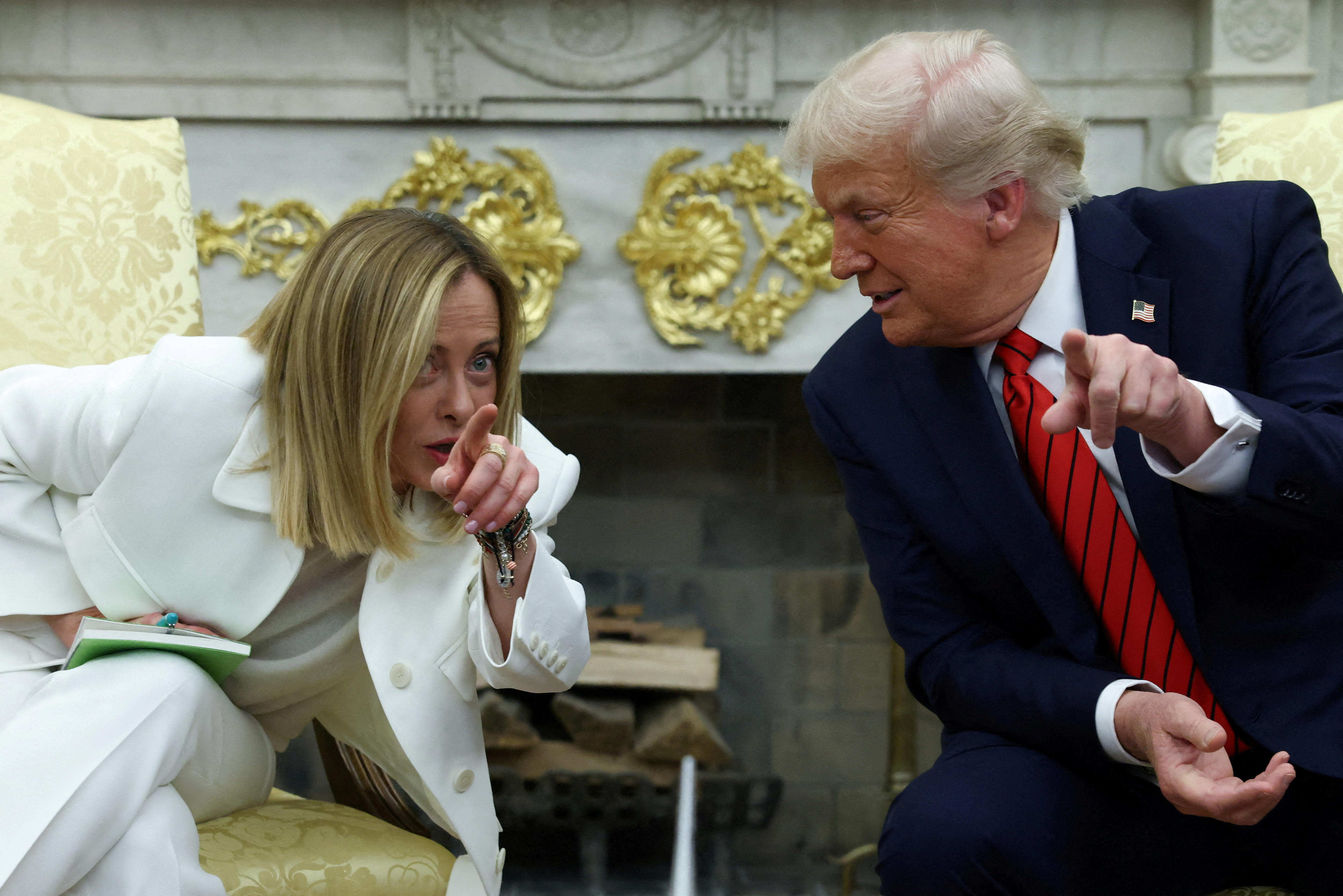 Giorgia Meloni and Donald Trump
