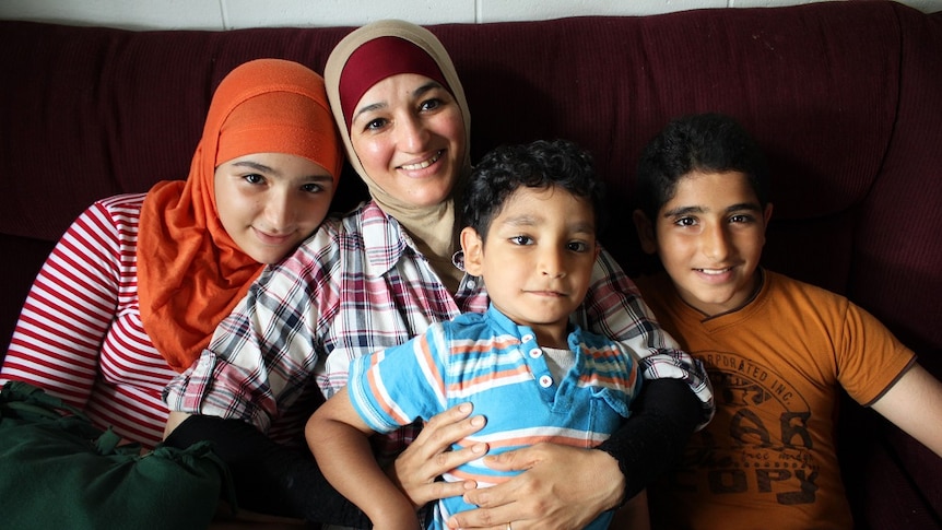 Wurood Albayati with her children Arwa (Year 7) Mustafa (Prep) and Ali (Year 6) Alshomali