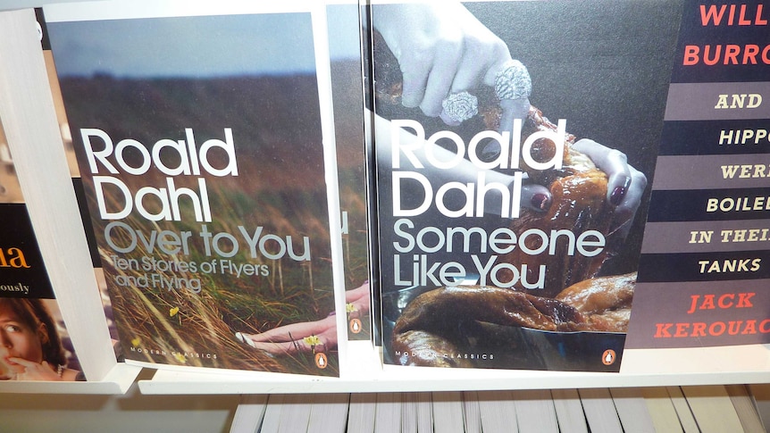 Collections of Roald Dahl's adult short stories on sale at the Leipzig Book Fair.