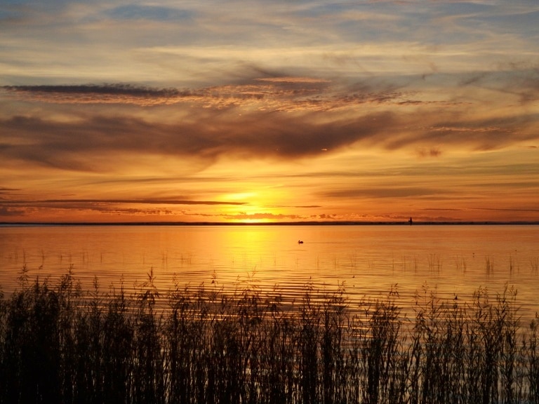 Sunset over Lake Albert at Meningie in South Australia