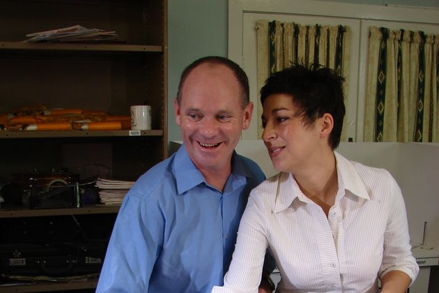 Brisbane Lord Mayor Campbell Newman and his wife cast their votes in the suburb of Wilston