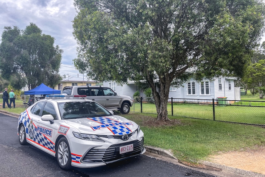 police car in a surburban street