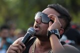 Indian rapper Honey Singh performs in New Delhi.