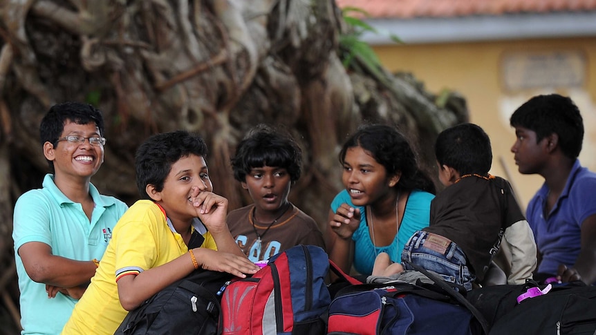 Sri Lankan children among a group of Sri Lankan asylum seekers sent back by Australia