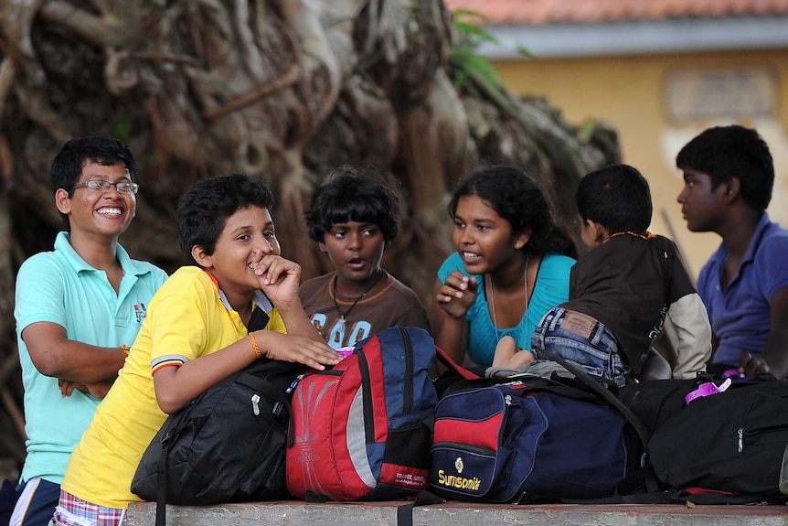 Sri Lankan children among a group of Sri Lankan asylum seekers sent back by Australia