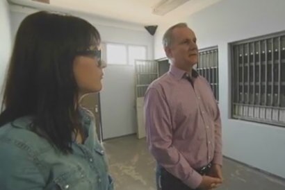 Caro Meldrum-Hanna interviews then-NT Corrections Minister John Elferink inside the youth detention centre.