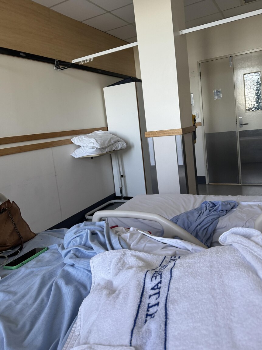 A photo of a makeshift hospital room