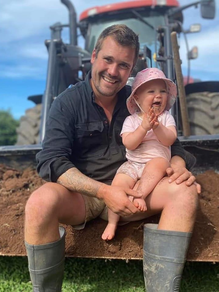 Poppie von Stieglitz with her dad Wade on the family farm.