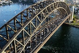 Close up Aerial of The Sydney Harbour Bridge