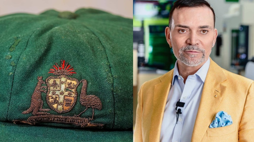 Peter Freedman, Rode founder plus picture of Don Bradman's baggy green cap