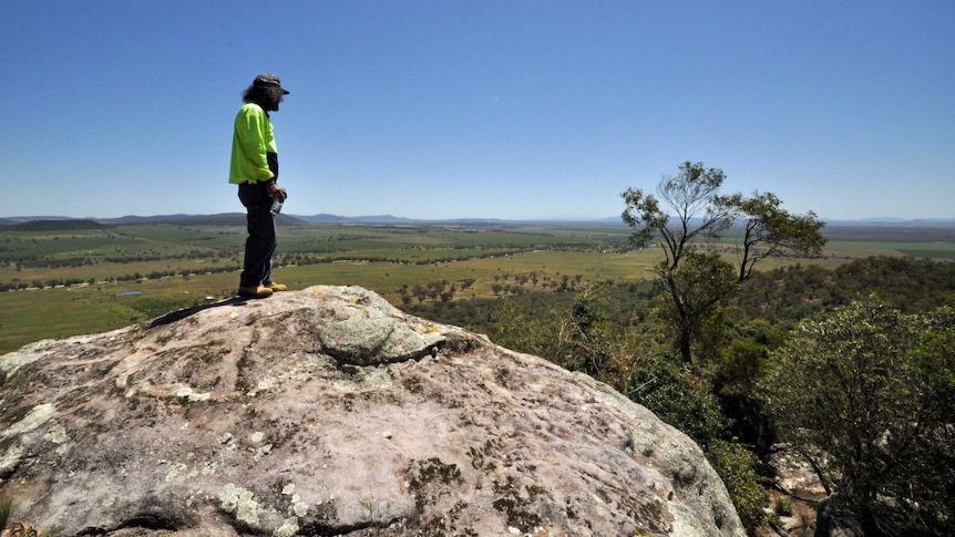 Steve Talbott stands on Watermark Mountain looking towards Caroona.