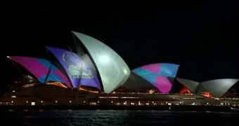 Racing NSW projections on Sydney Opera House sails