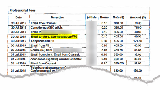 Fragment of an invoice