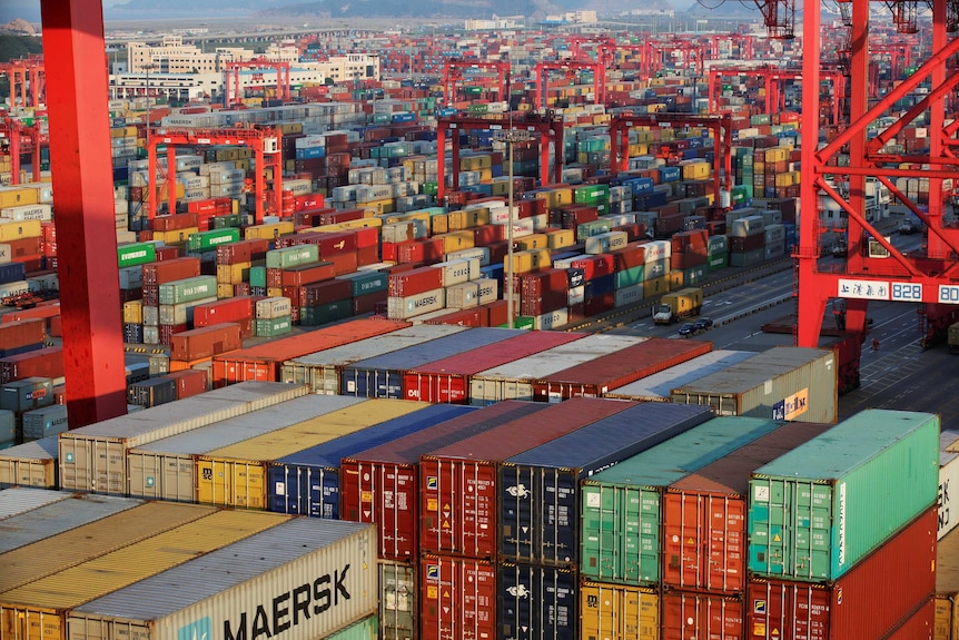 Thousands of containers seen at a port in China.