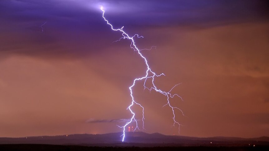 lightning in night sky