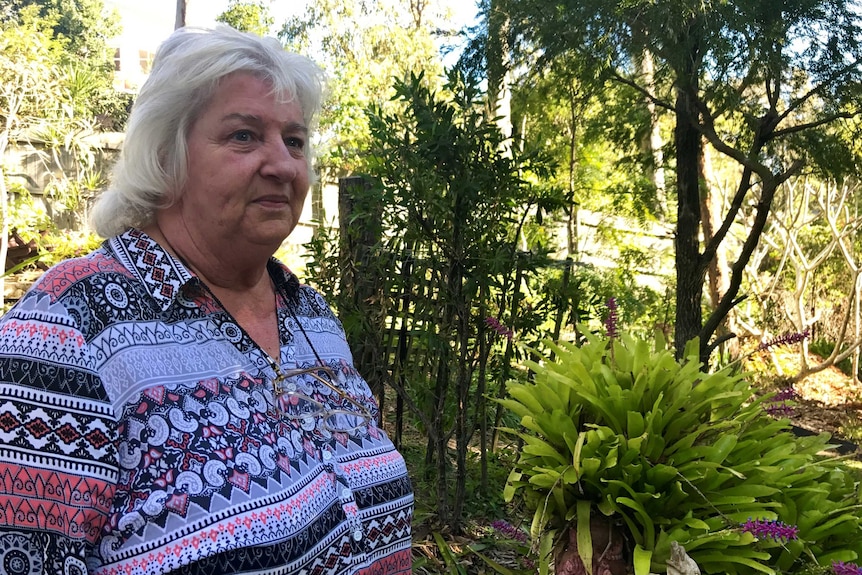 Judy Barnwell in the garden of her home at Lemon Tree Passage, Port Stephens.