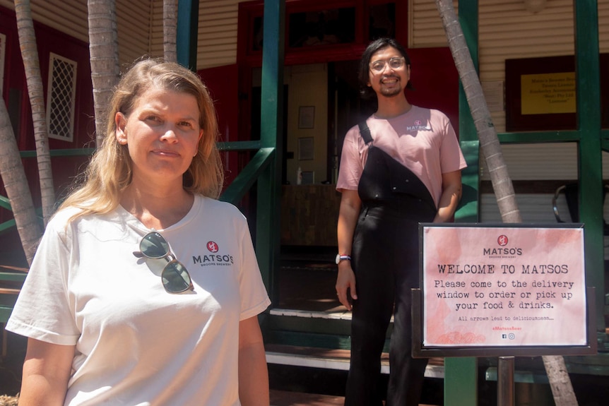 Dannielle Hart and Dimas Adiputra at Matso's Broome Brewery