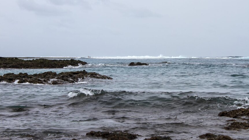 Waves break on the coastline of Tanna, an island in Vanuatu.