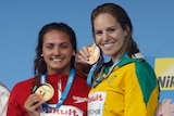 Emily Seebohm on the podium with world championship bronze