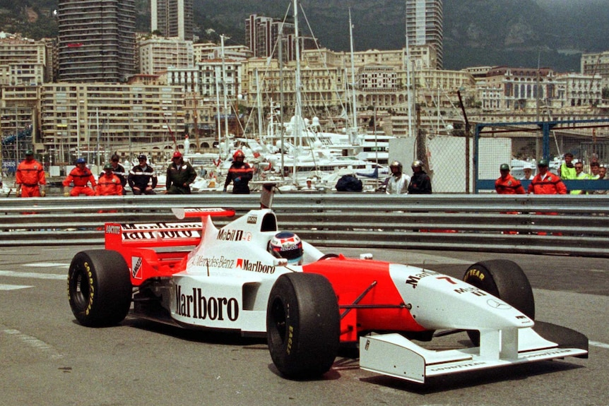 A McLaren formula one car in Monaco.