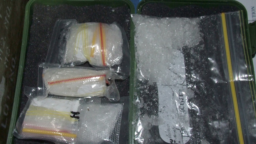 Plastic bags containing a white substance