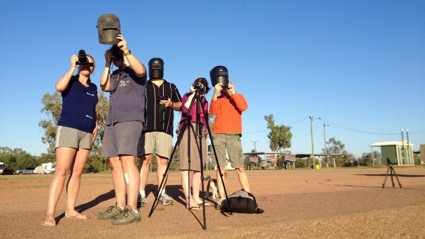 Eclipse-watchers in Longreach in central-west Qld plan to use welding helmets to protect their eyes.
