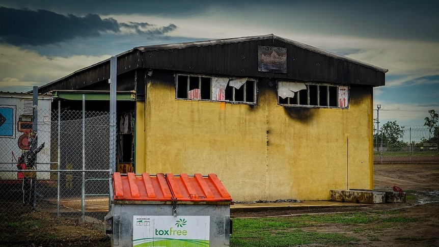 A burnt-out building at Don Dale.