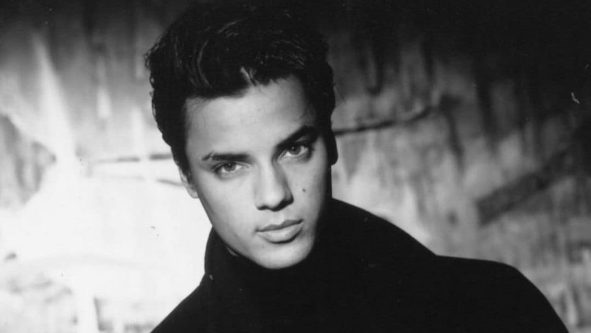 Black and white picture of Nick Kamen.